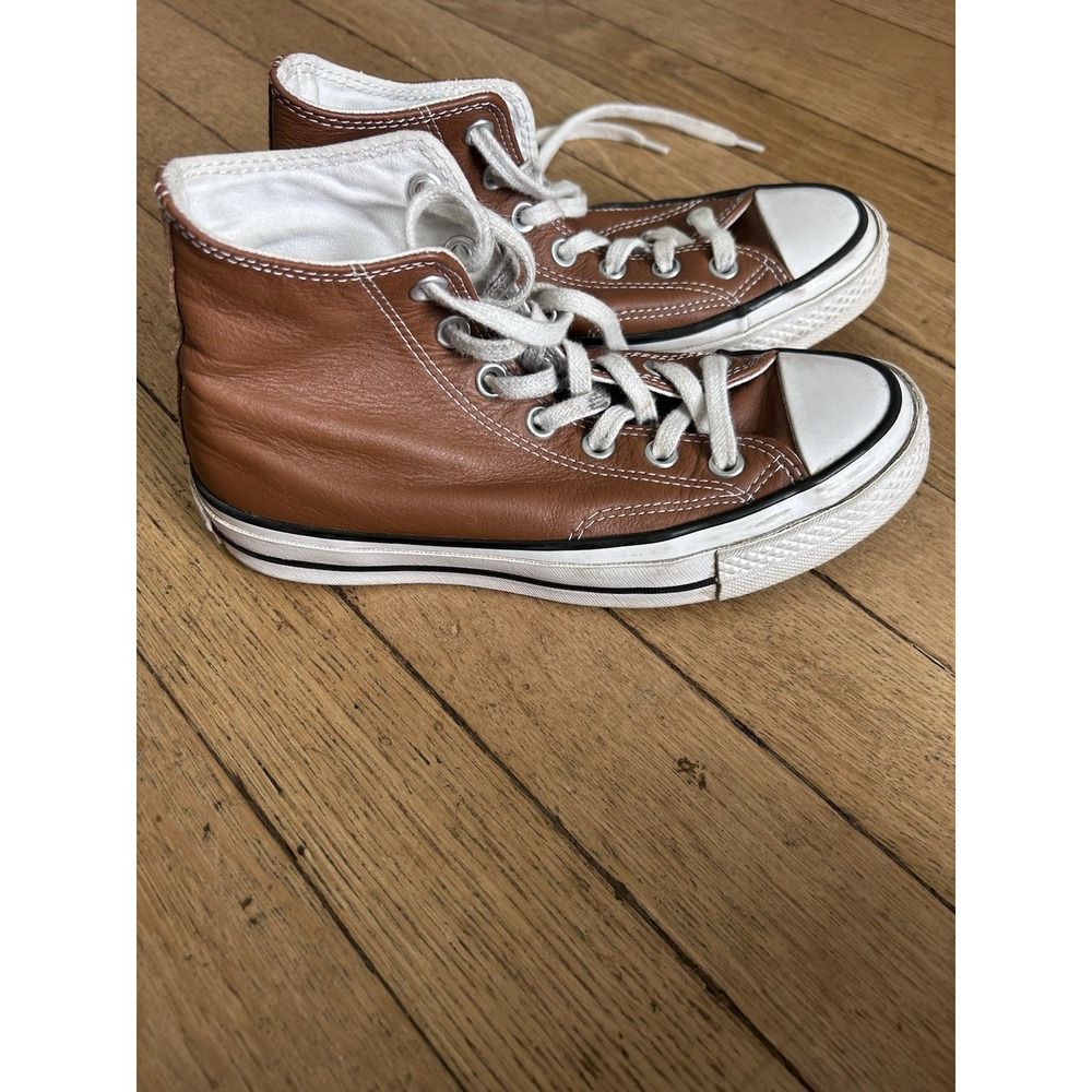 Converse Chuck Taylor All Star Leather High Top Brown Women's 6 Mens 4 - Picture 4 of 9